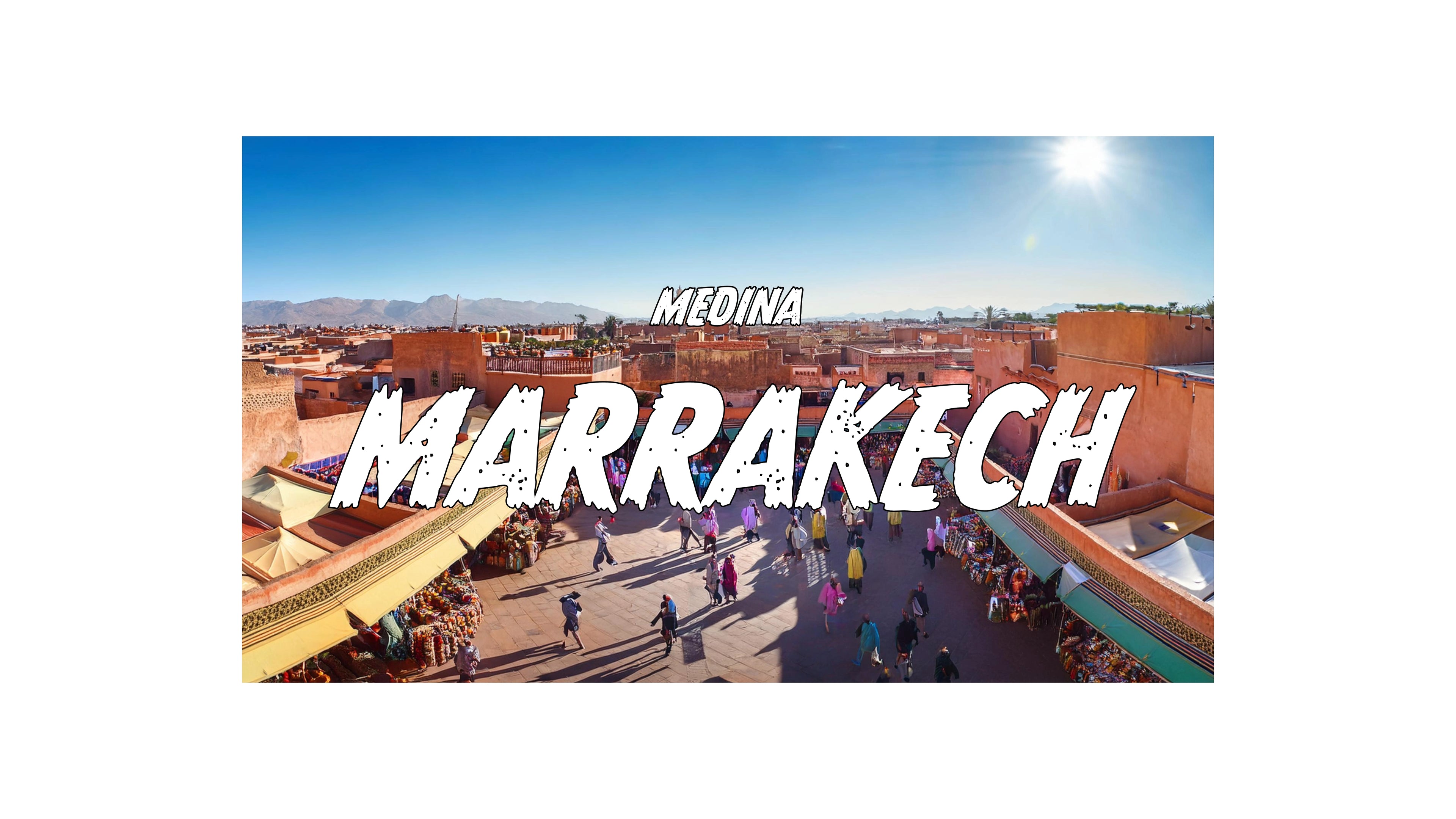 Vibrant scene from the Marrakech medina showcasing Moroccan craftsmanship, traditional market stalls, and earthen architecture.