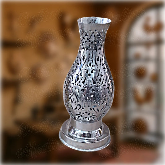 Decorative oriental vase in amphora silhouette handheld brass candle holder