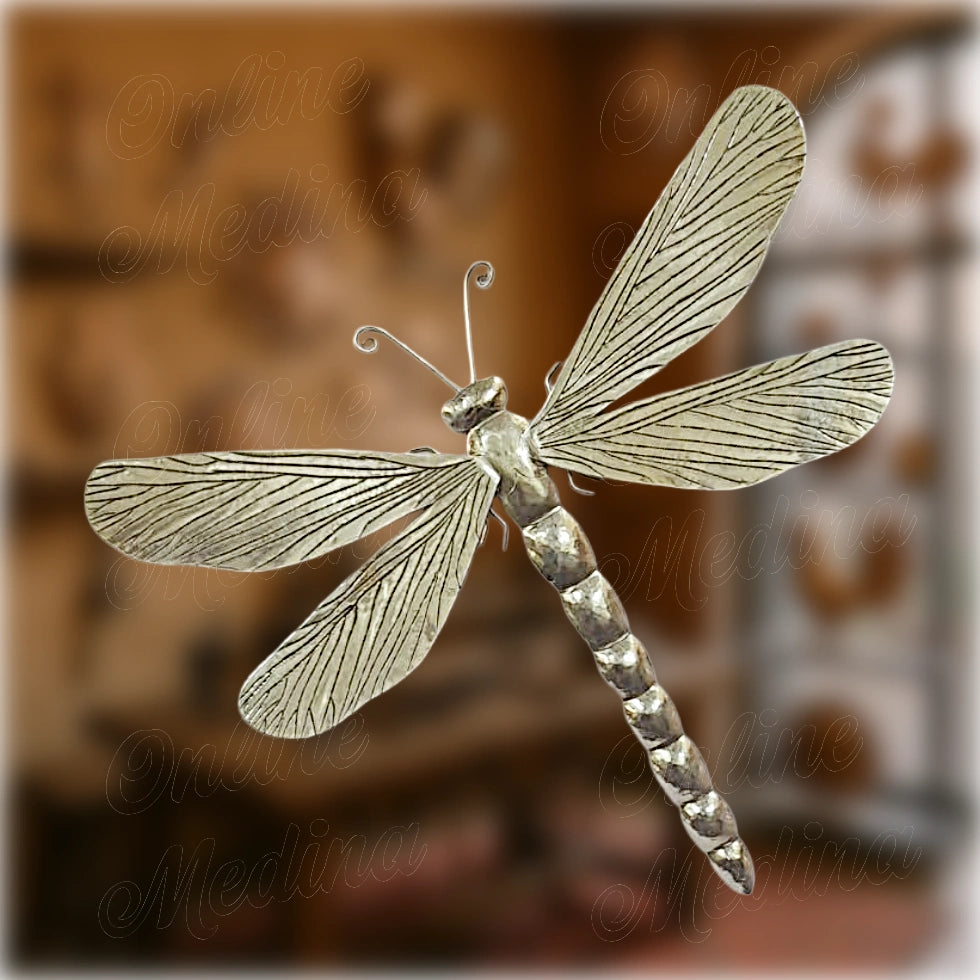 Decorative wall dragonfly in brass and copper, handmade Moroccan craft