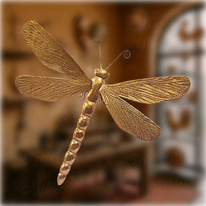 Hammered metal dragonfly wall decor, artisanal wall sculpture Online Medina