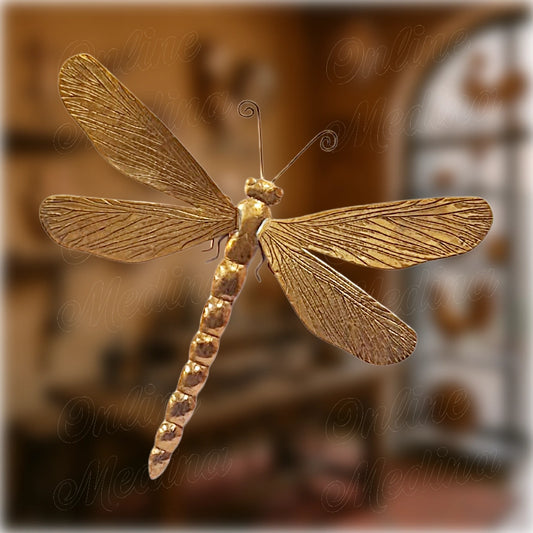Hammered metal dragonfly wall decor, artisanal wall sculpture Online Medina