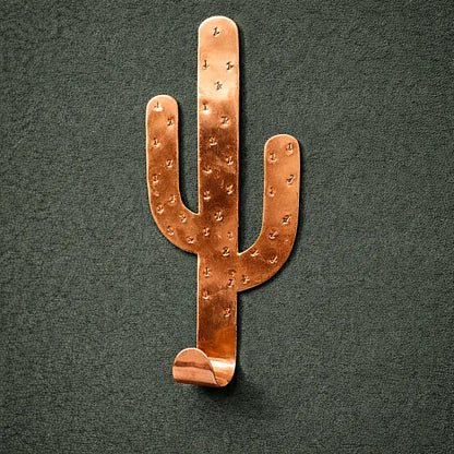 Handmade copper Organ Pipe cactus wall hook Moroccan artisan decorative metal wall hook inspired by desert cactus design