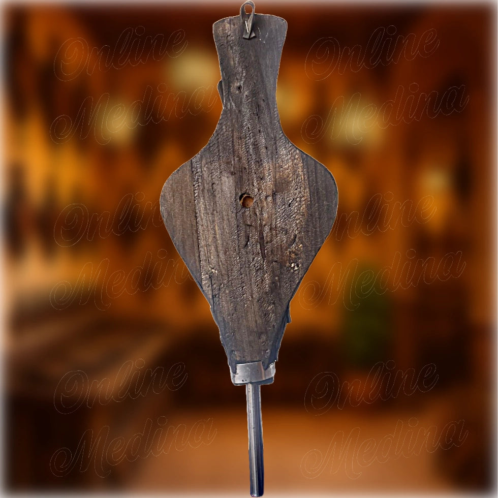 Back of Moroccan bellows in natural wood – artisanal finish – fireplace and home decor