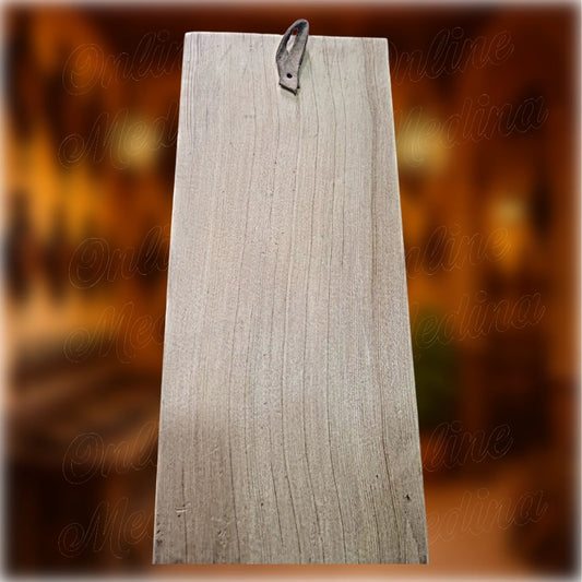 Back of Berber wooden wall amulet hand carved with hanging loop